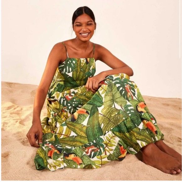 FARM Rio Paradise Forest Tiered Maxi Size S - Picture 3 of 5